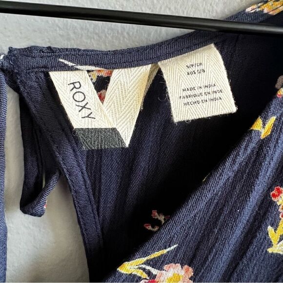 Roxy Rush Minute Short Sleeve Midi Dress Navy Floral Size Small - Picture 13 of 13